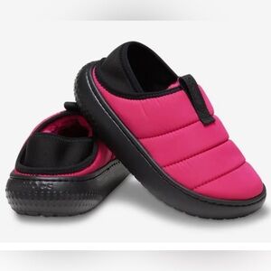 NEW Crocs size 4 Youth Classic Puff Moc Slipper Pink shoes